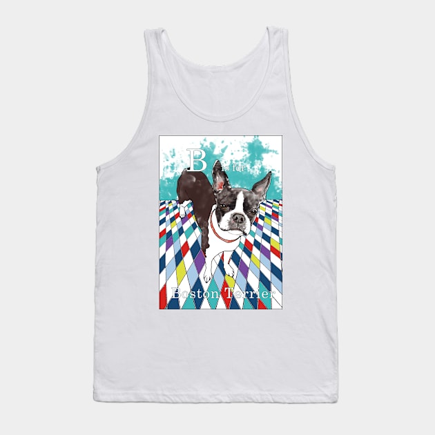 B is for Boston Terrier IV Tank Top by Ludwig Wagner